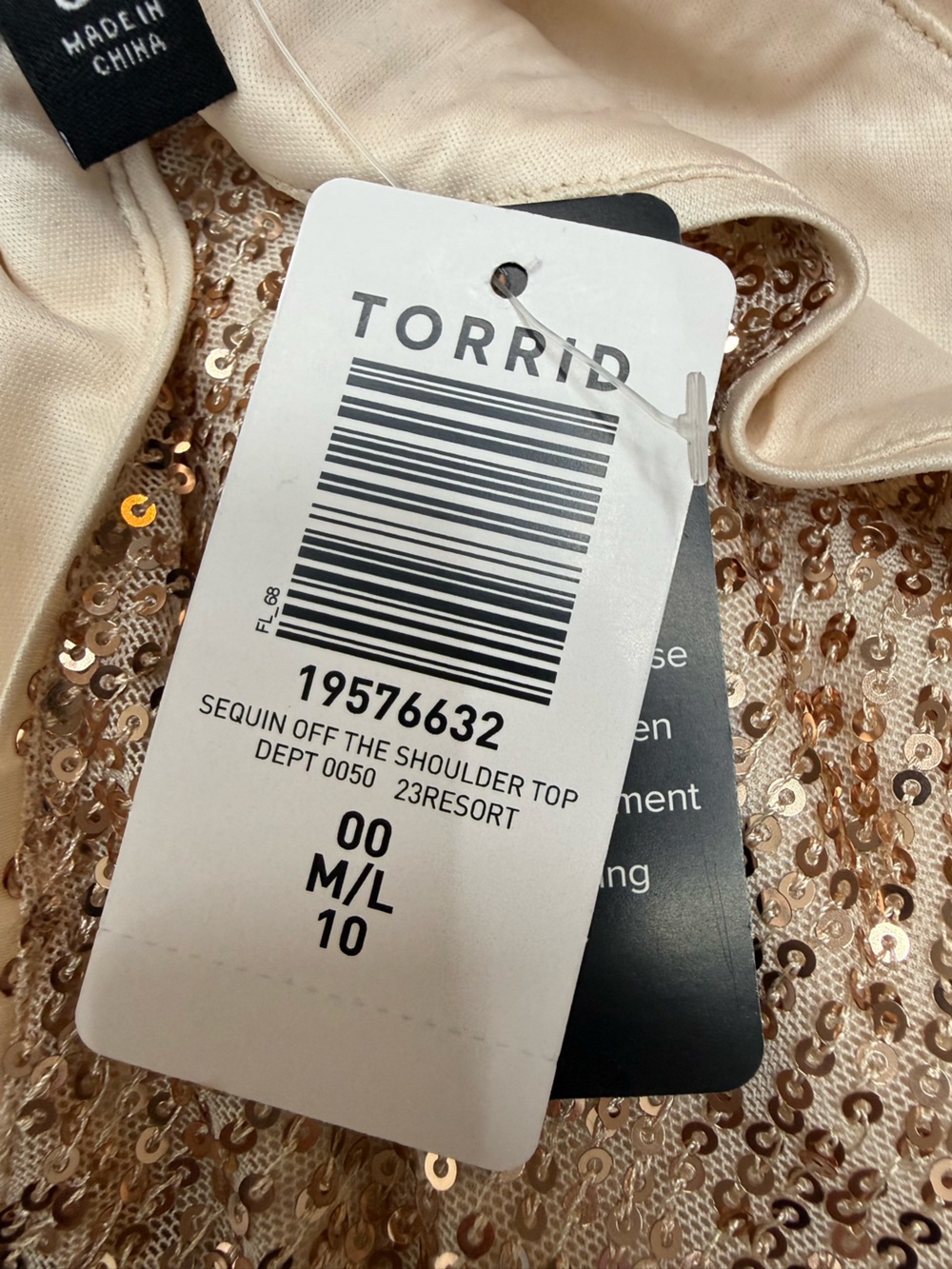 torrid Sequin Off the Shoulder Top size 00 = M-L 10 - Picture 9 of 10